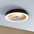 LED taklampe Volea svart/gull Ø32 cm dimbar IP44 forfra