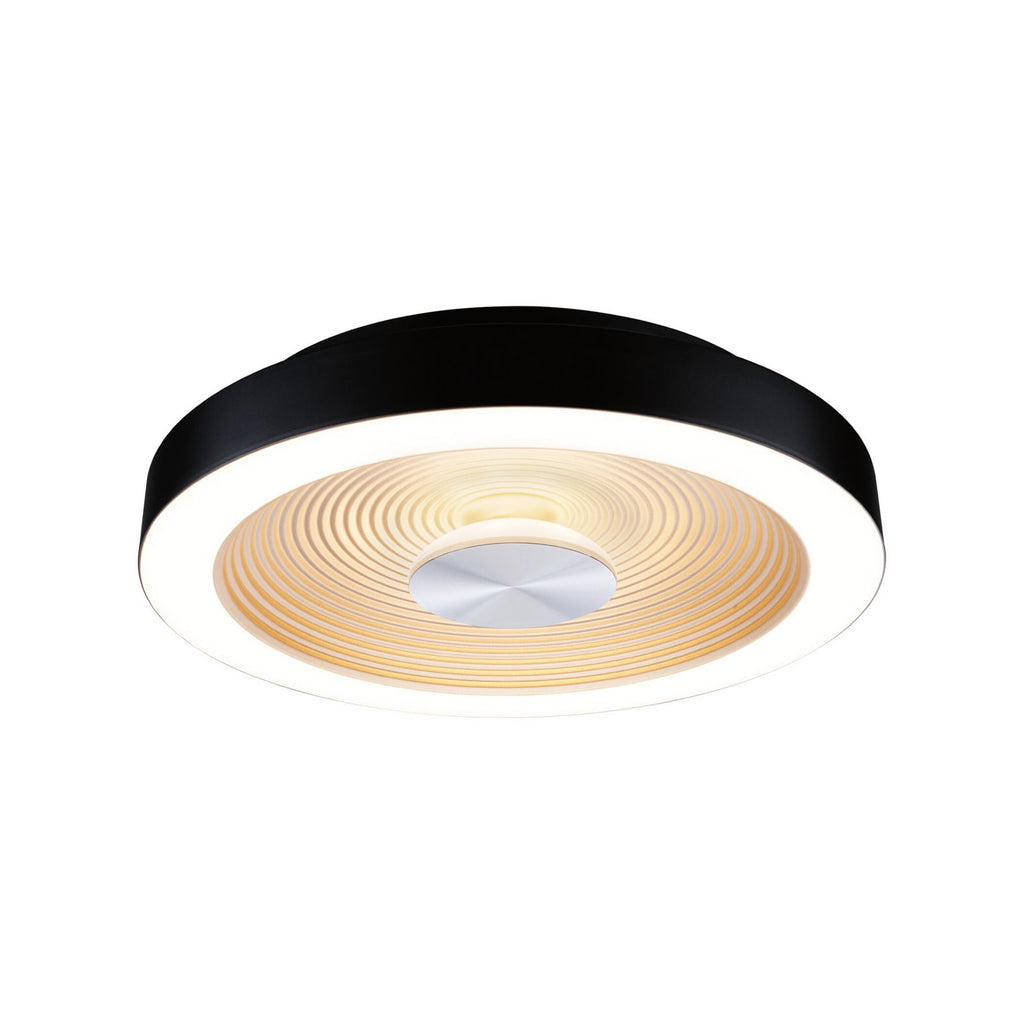 Nærbilde av LED taklampe Volea svart/gull Ø32 cm dimbar IP44