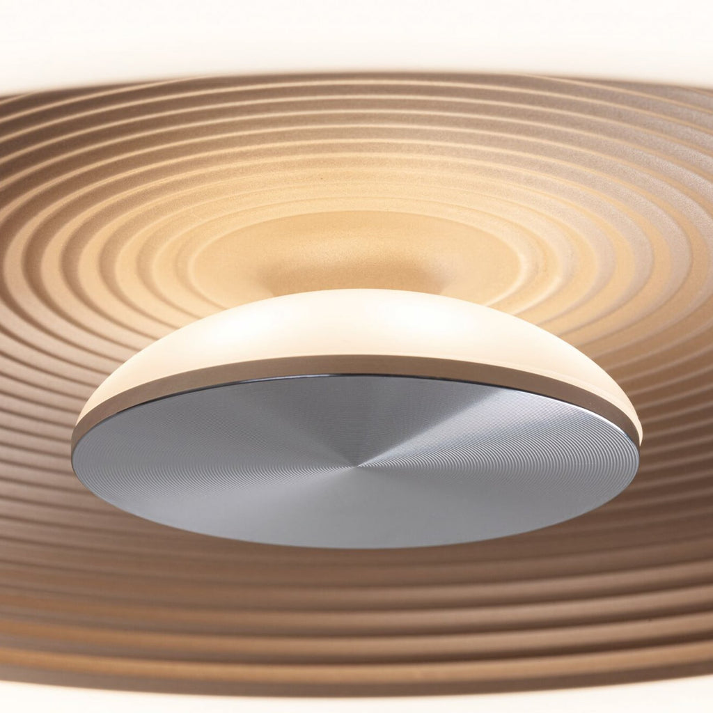 LED taklampe Volea svart/gull Ø32 cm dimbar IP44 lysdetaljer