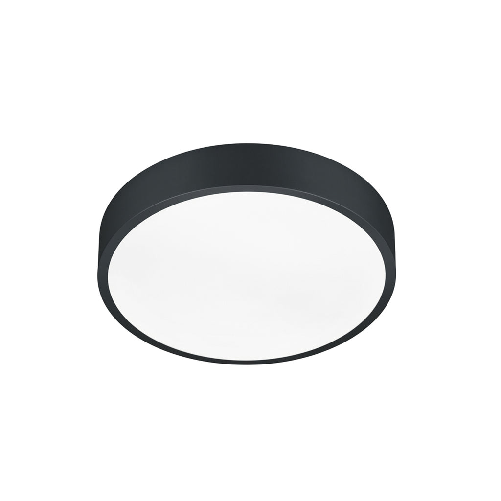LED taklampe Waco CCT svart matt Ø31 cm front