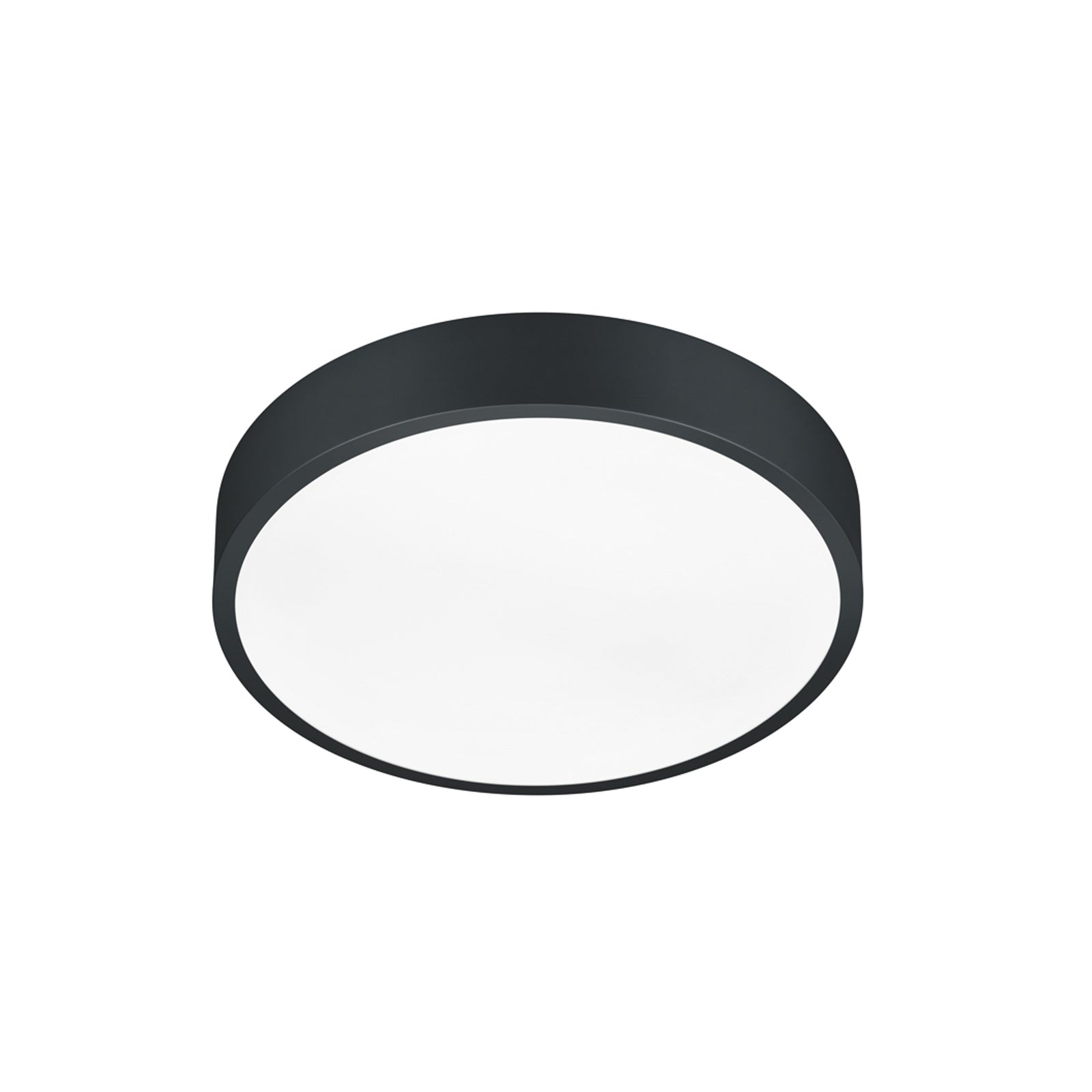 LED taklampe Waco CCT svart matt Ø31 cm front