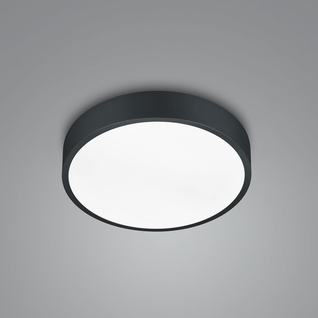 LED taklampe Waco CCT svart matt Ø31 cm bakside