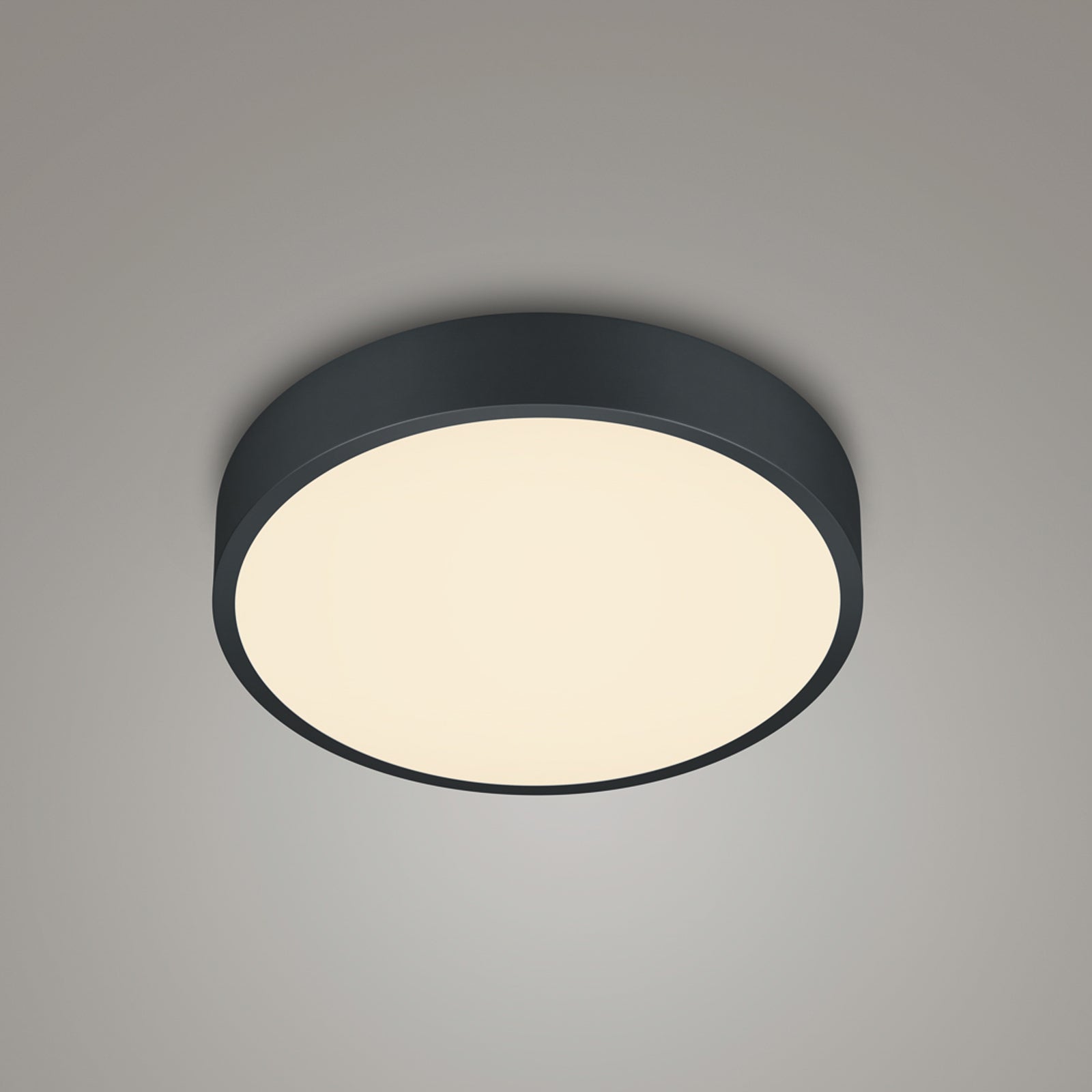 LED taklampe Waco CCT svart matt Ø31 cm montert i tak