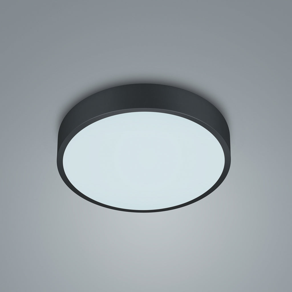 LED taklampe Waco CCT svart matt Ø31 cm side