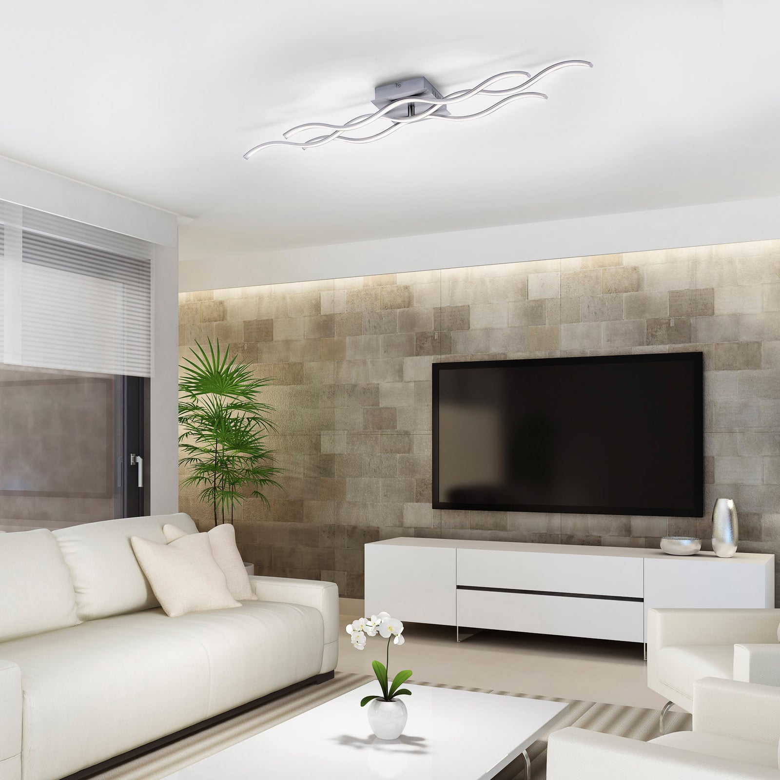 LED taklampe Wave aluminium stål bakside