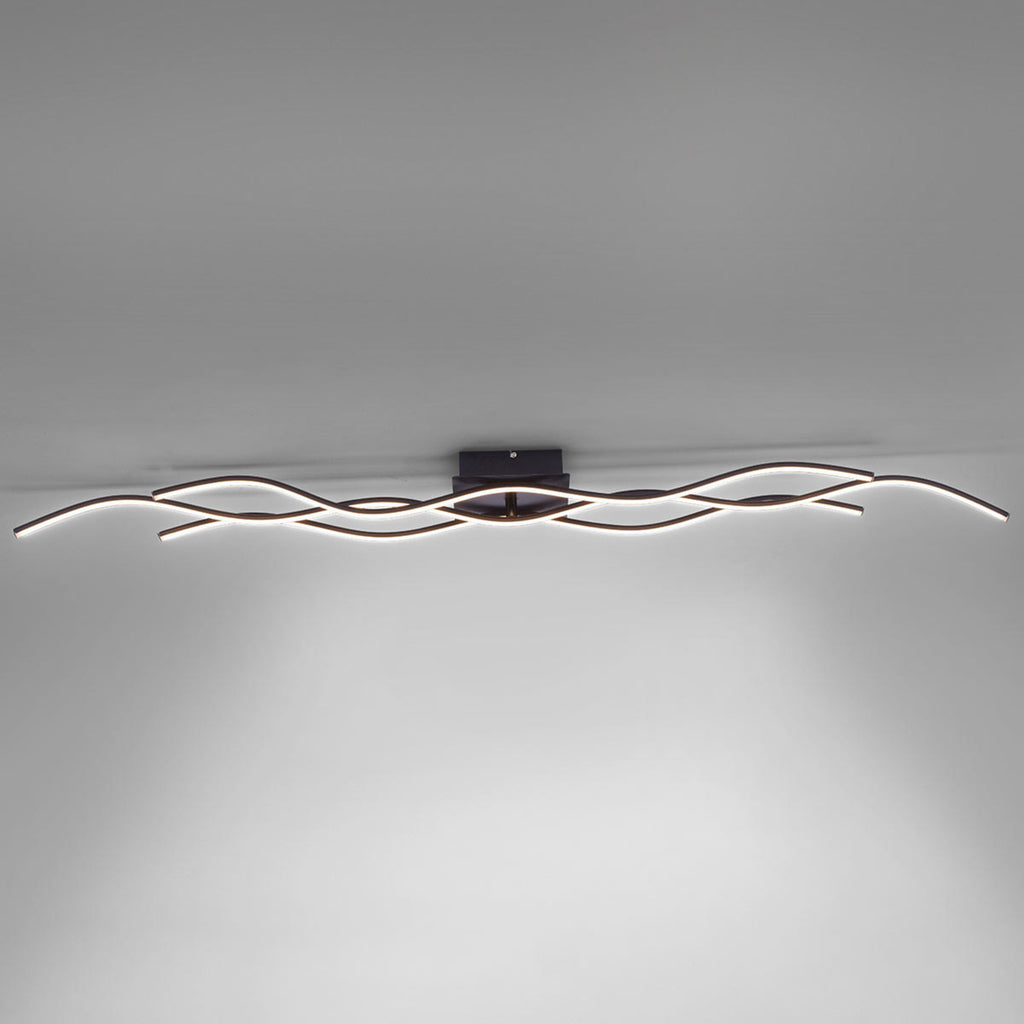 LED taklampe Wave bølgeformet svart bakside