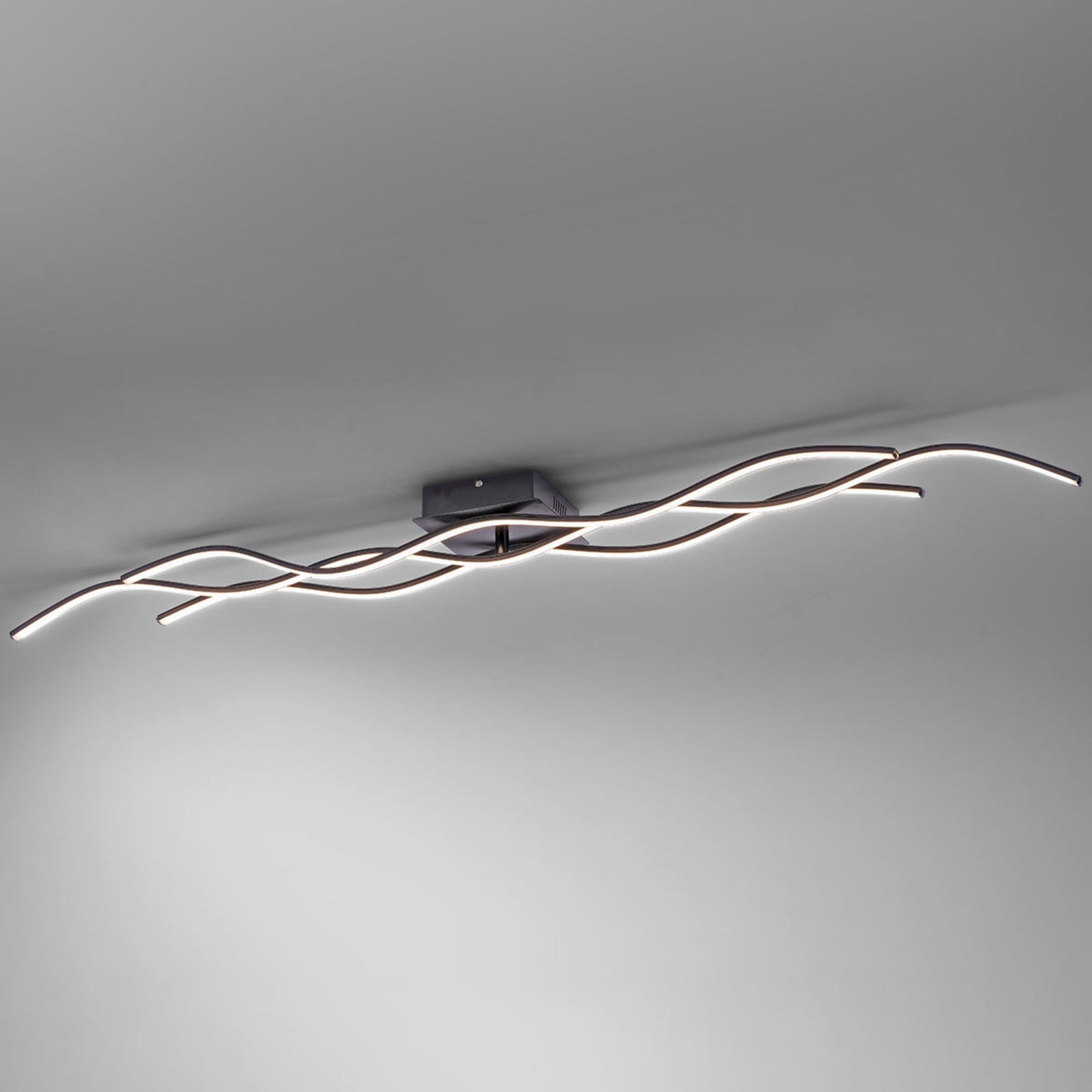 LED taklampe Wave bølgeformet svart forfra