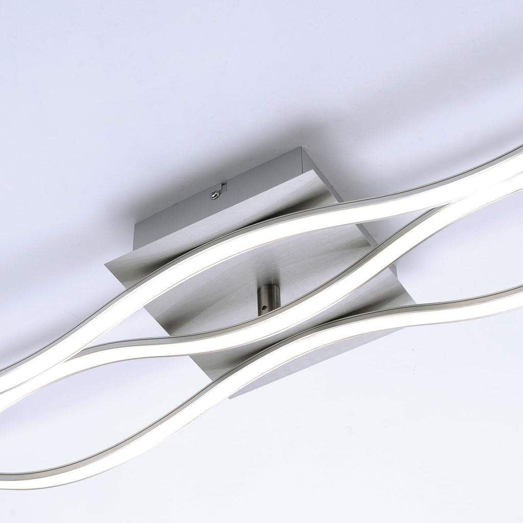 LED taklampe Wave stål 139,5x16 cm 42W varmhvit nærbilde