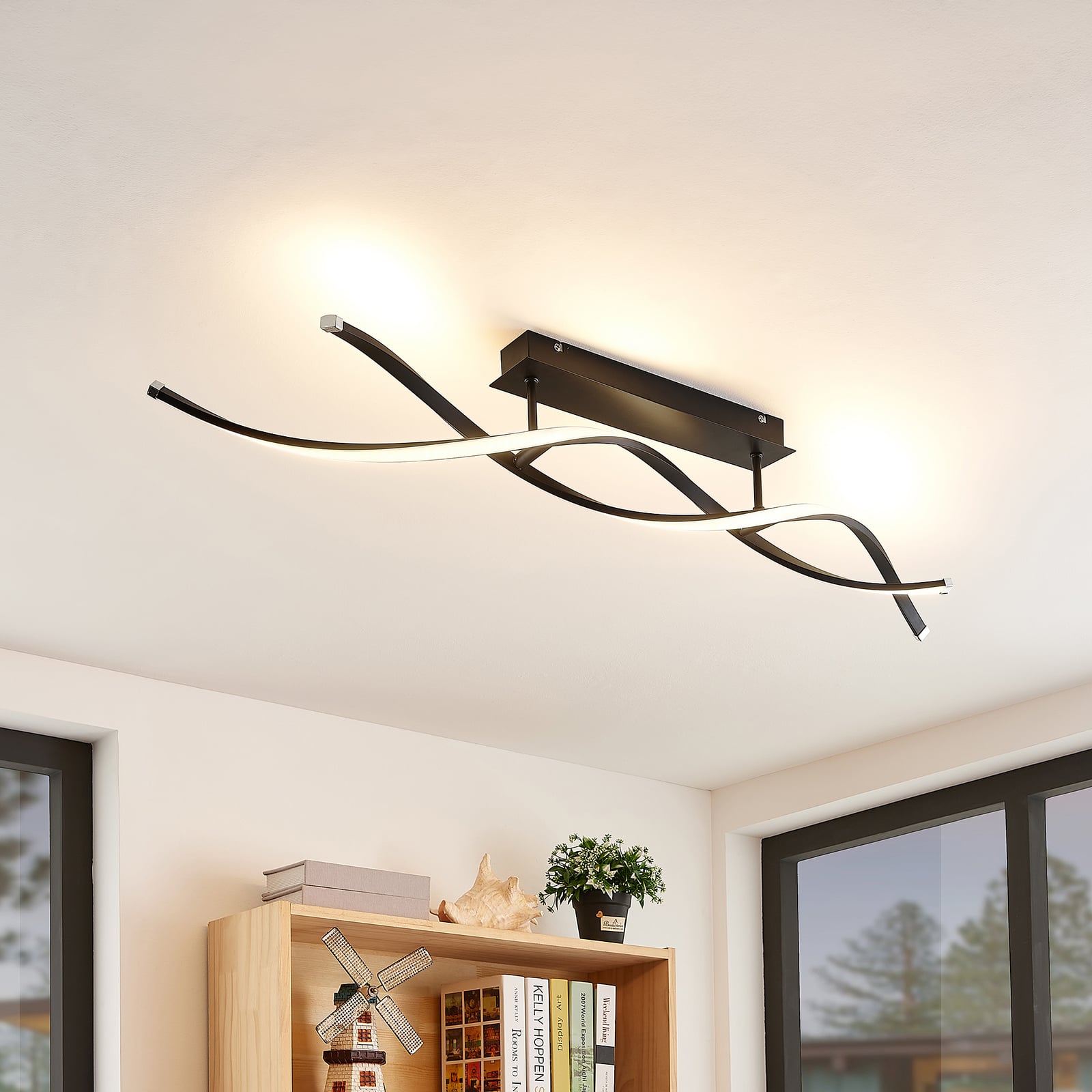 LED taklampe Welina dimbar svart 107 cm bakside