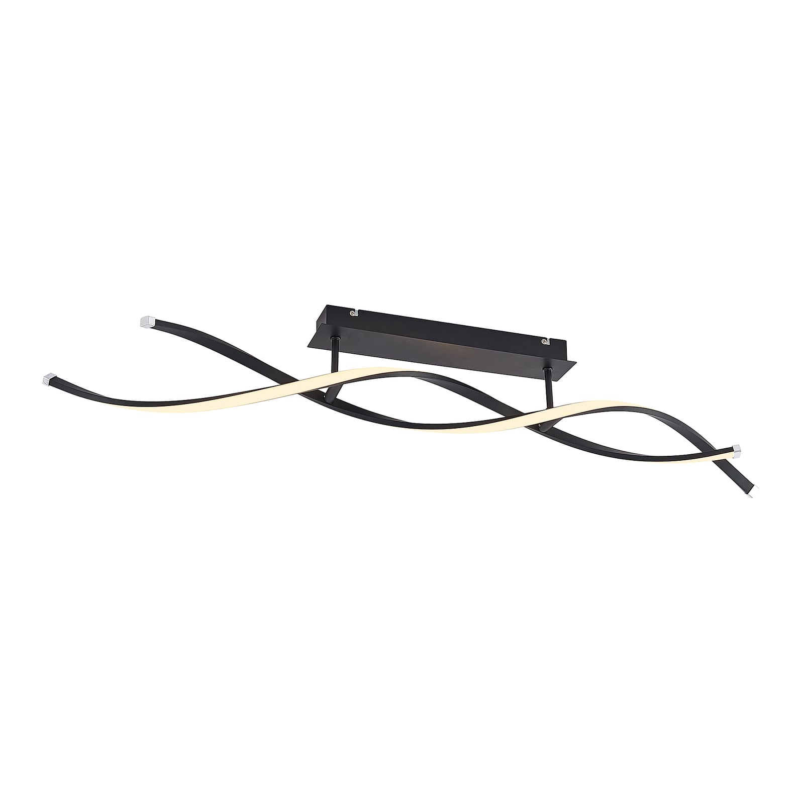 LED taklampe Welina dimbar svart 107 cm sett fra siden