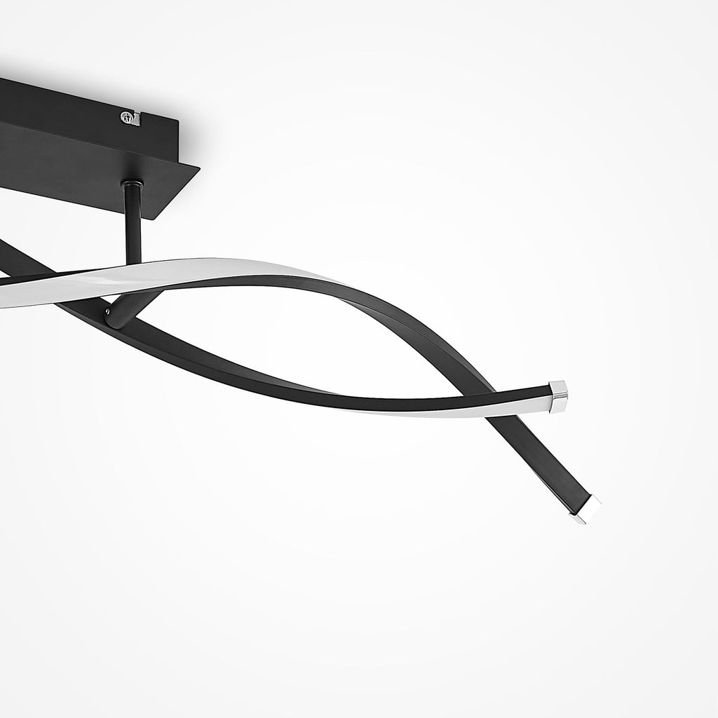 LED taklampe Welina dimbar svart 107 cm spiralformet design