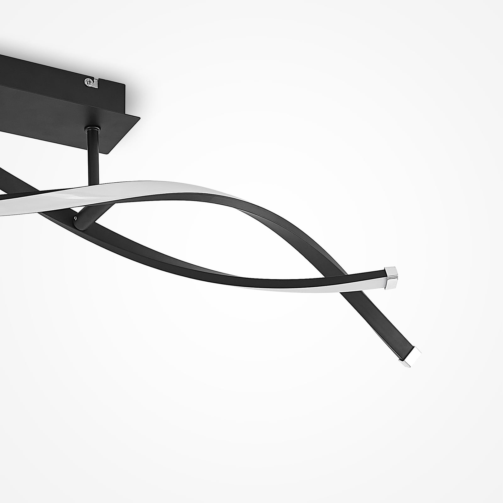 LED taklampe Welina dimbar svart 107 cm spiralformet design