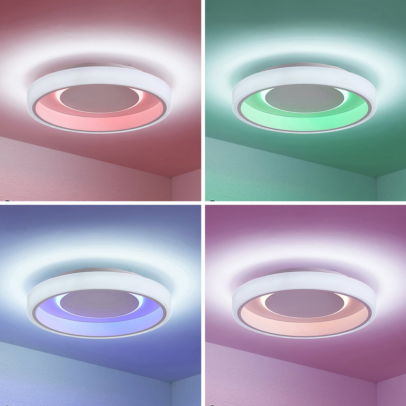 LED taklampe Wikani dimbar RGB CCT fjernkontroll montert i rom