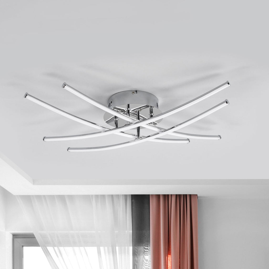 LED taklampe Yael gitterdesign krom 67x67 cm bakside