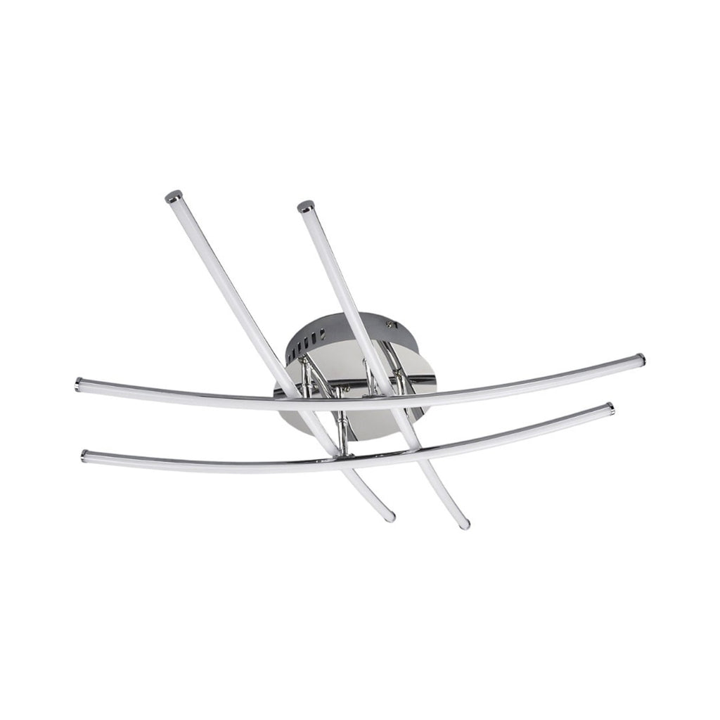 Detalj av LED taklampe Yael gitterdesign krom 67x67 cm