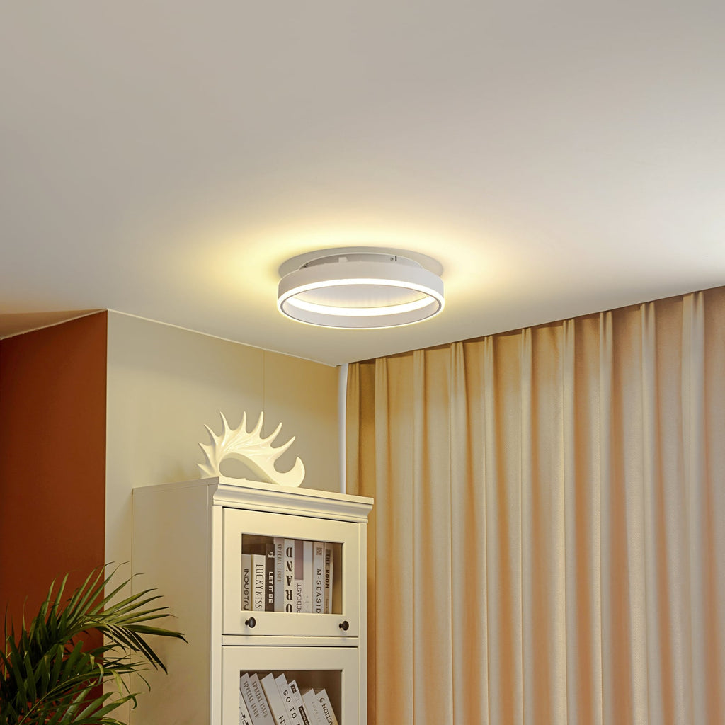 LED taklampe Yasmen dimbar hvit metall forfra