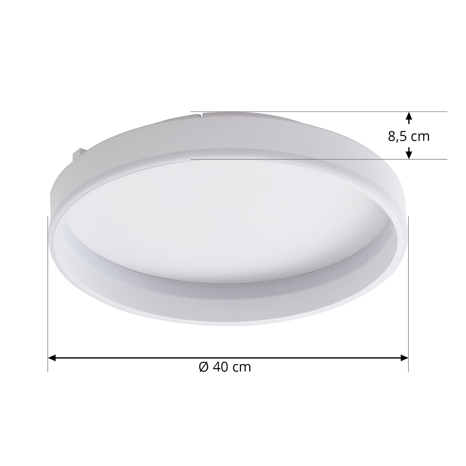 Montert LED taklampe Yasmen dimbar hvit metall i rom