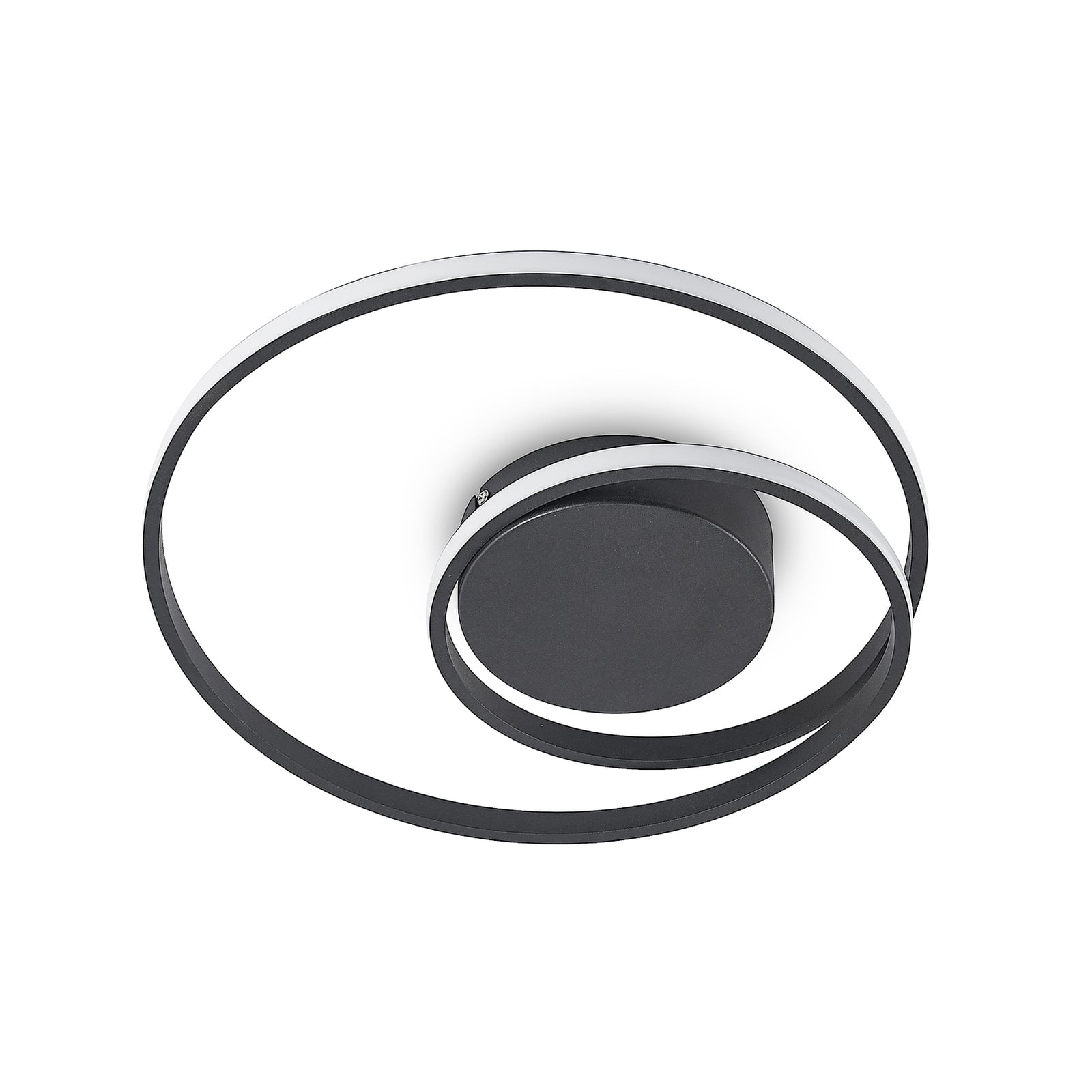 LED taklampe Youna dimbar svart aluminium Ø39 cm nærbilde