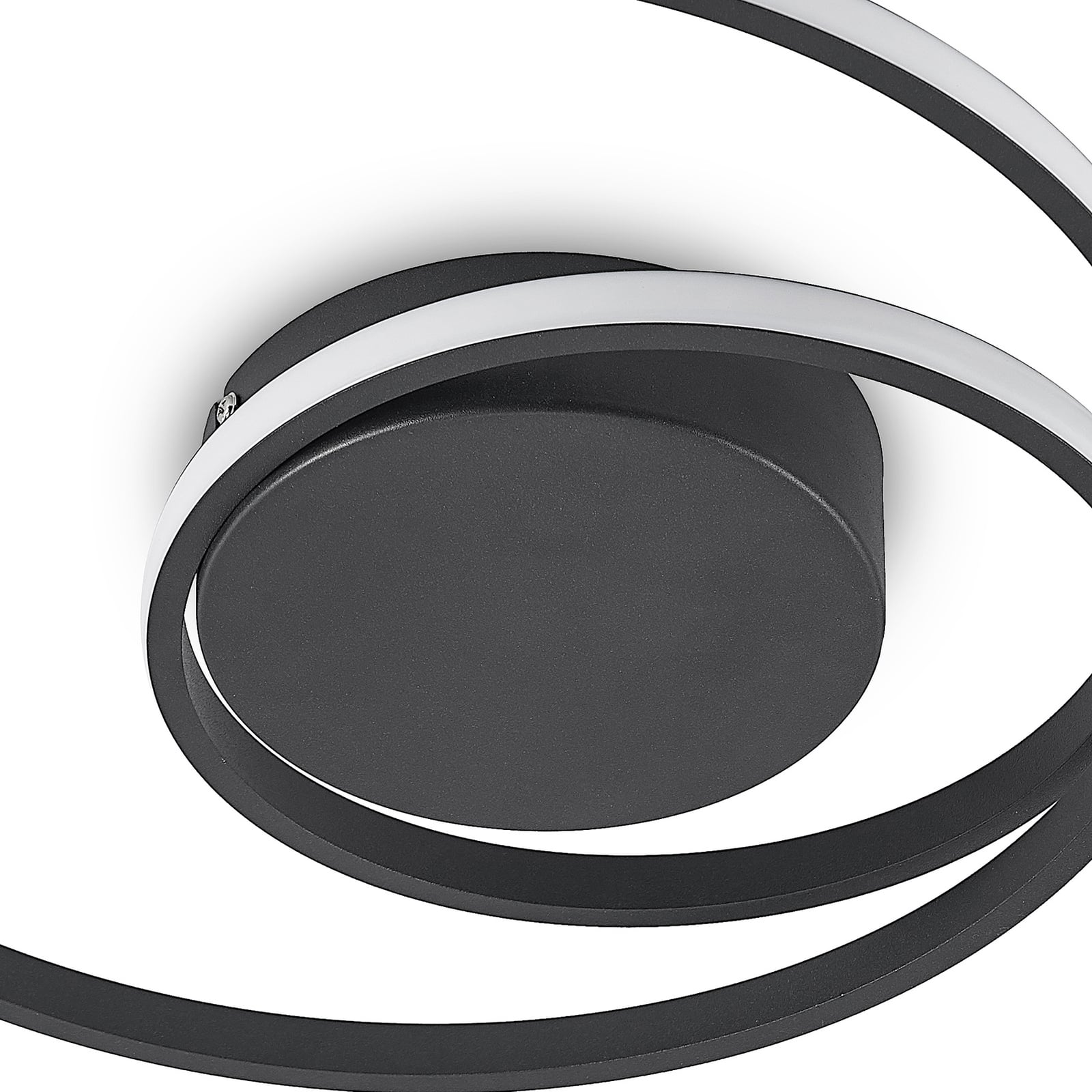 LED taklampe Youna dimbar svart aluminium Ø39 cm materialdetalj