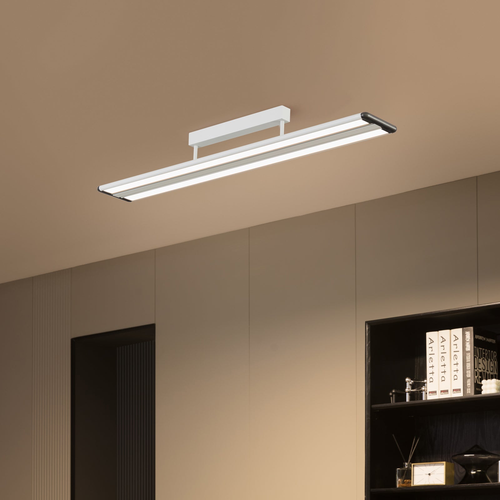 LED taklampe Yuela DALI dimbar hvit 120 cm 45W forfra