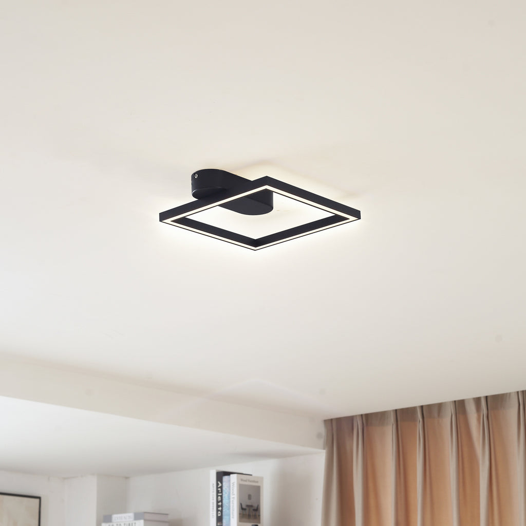 LED taklampe Yulla svart aluminium bakside
