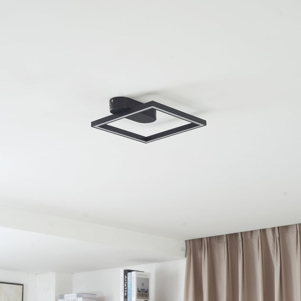LED taklampe Yulla svart aluminium detalj av materiale