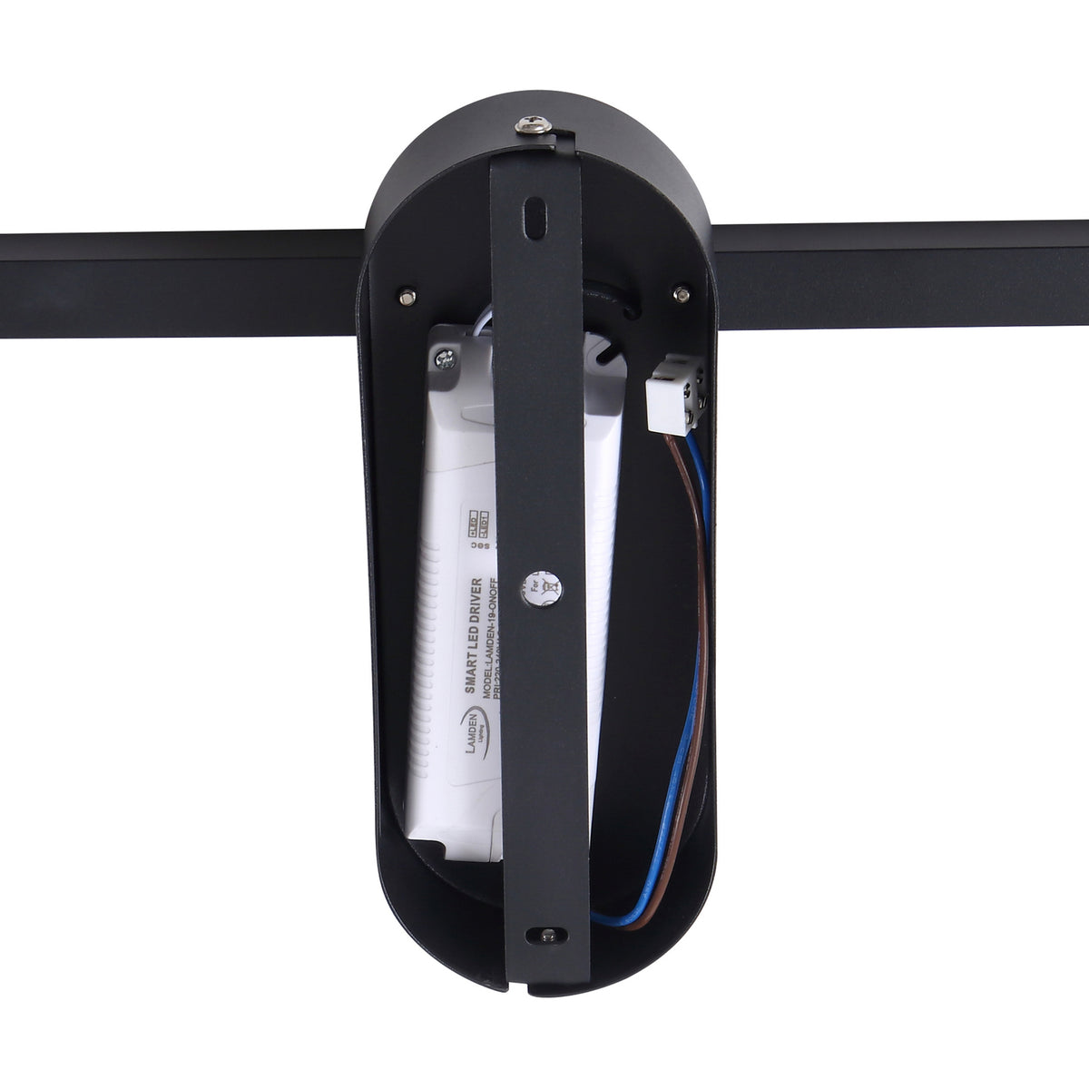 LED taklampe Yulla svart aluminium sideprofil