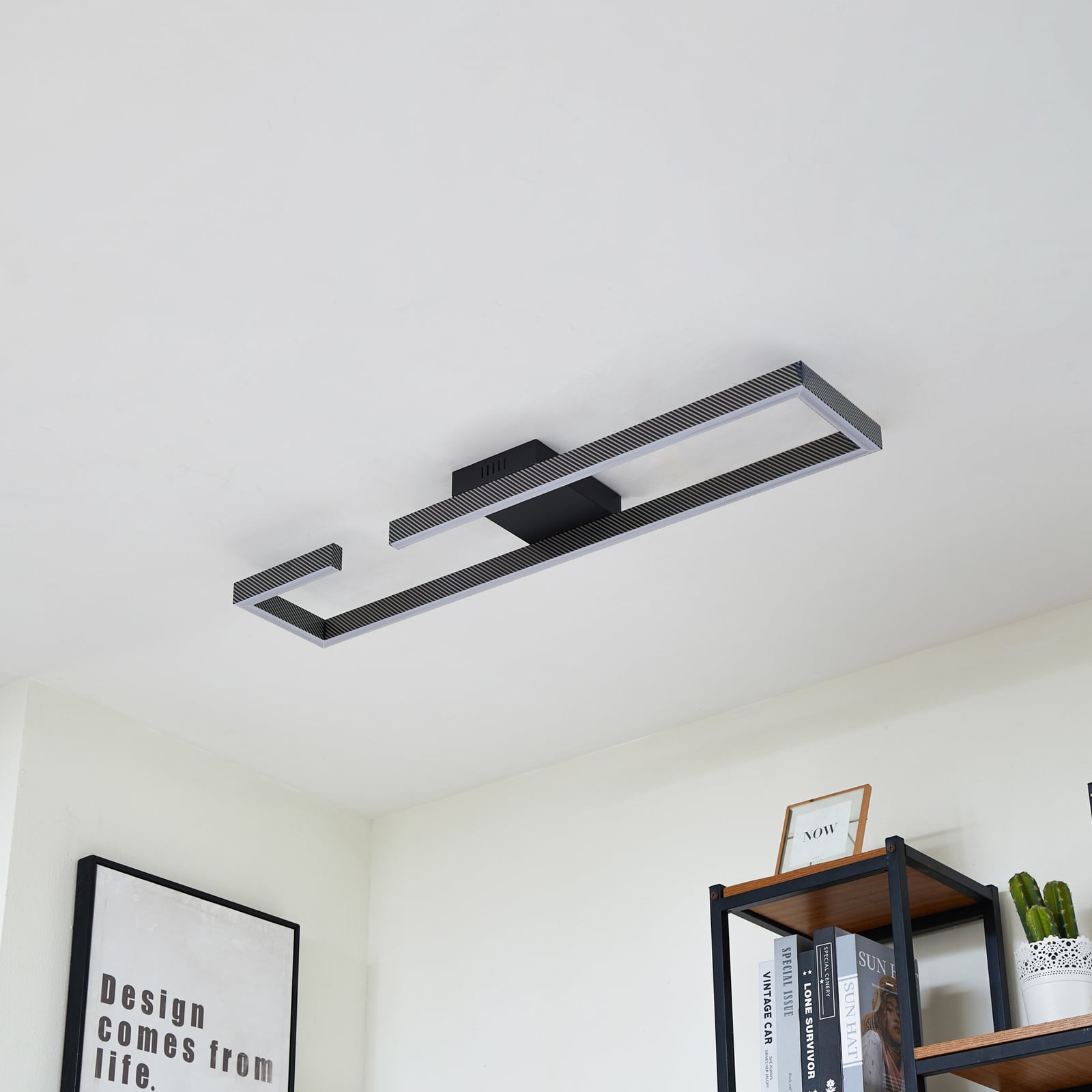 LED taklampe Yvor svart aluminium detalj