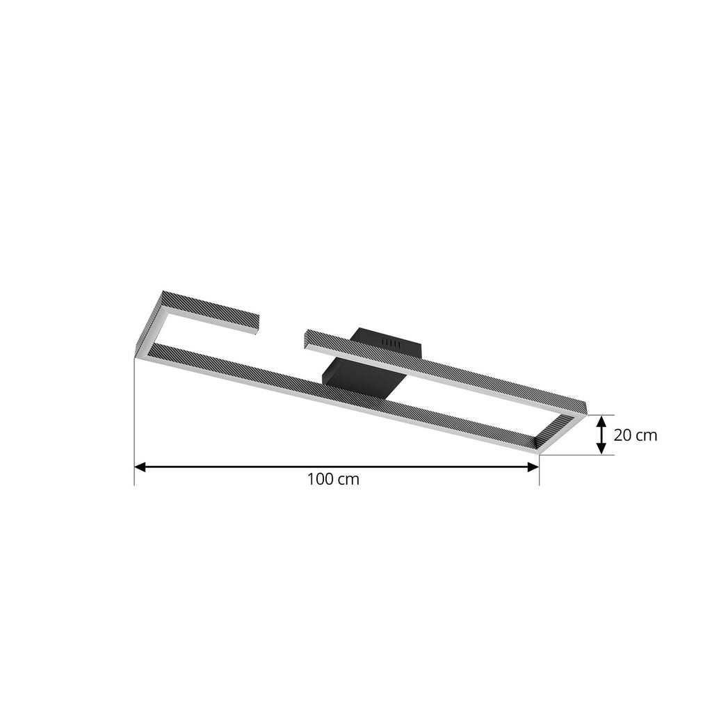 LED taklampe Yvor svart aluminium nærbilde