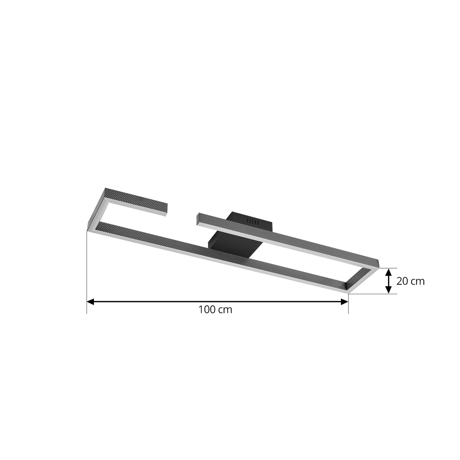 LED taklampe Yvor svart aluminium nærbilde