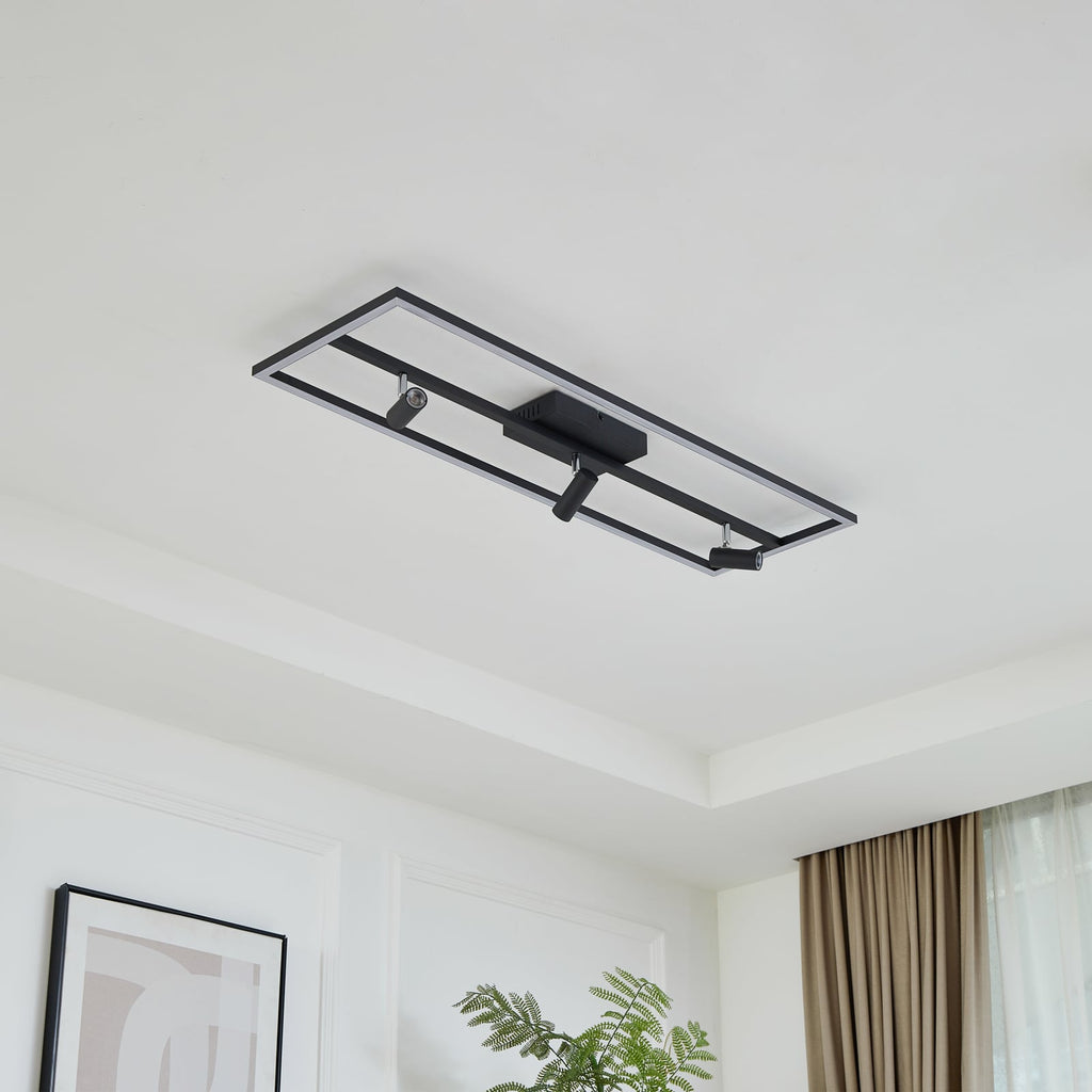 Detalj av LED taklampe Yvor svingbar svart aluminium