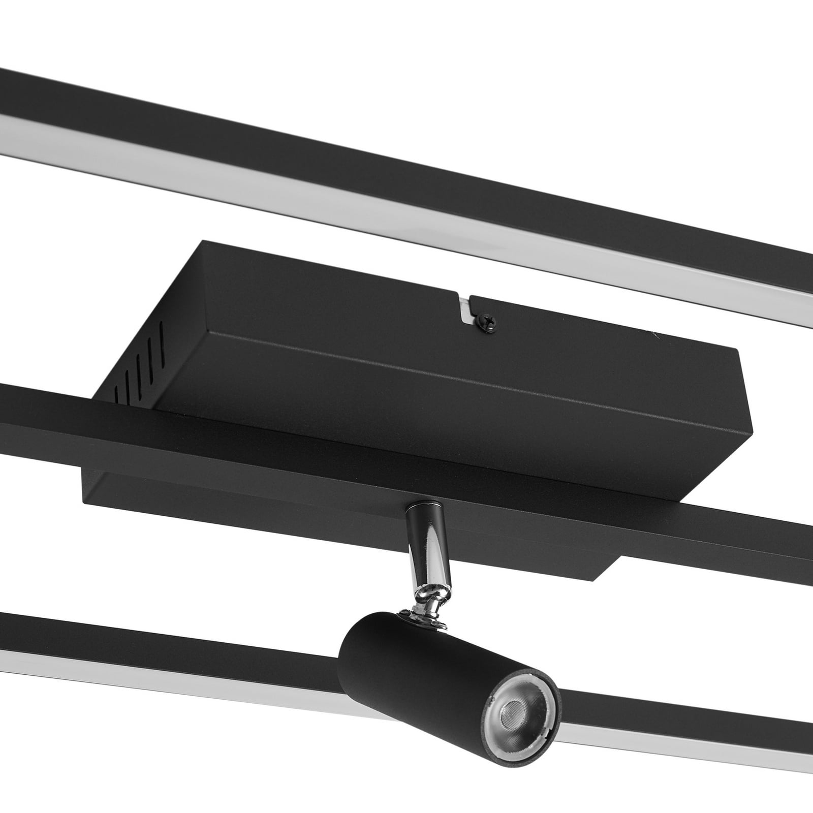 Sideprofil av LED taklampe Yvor svingbar svart aluminium