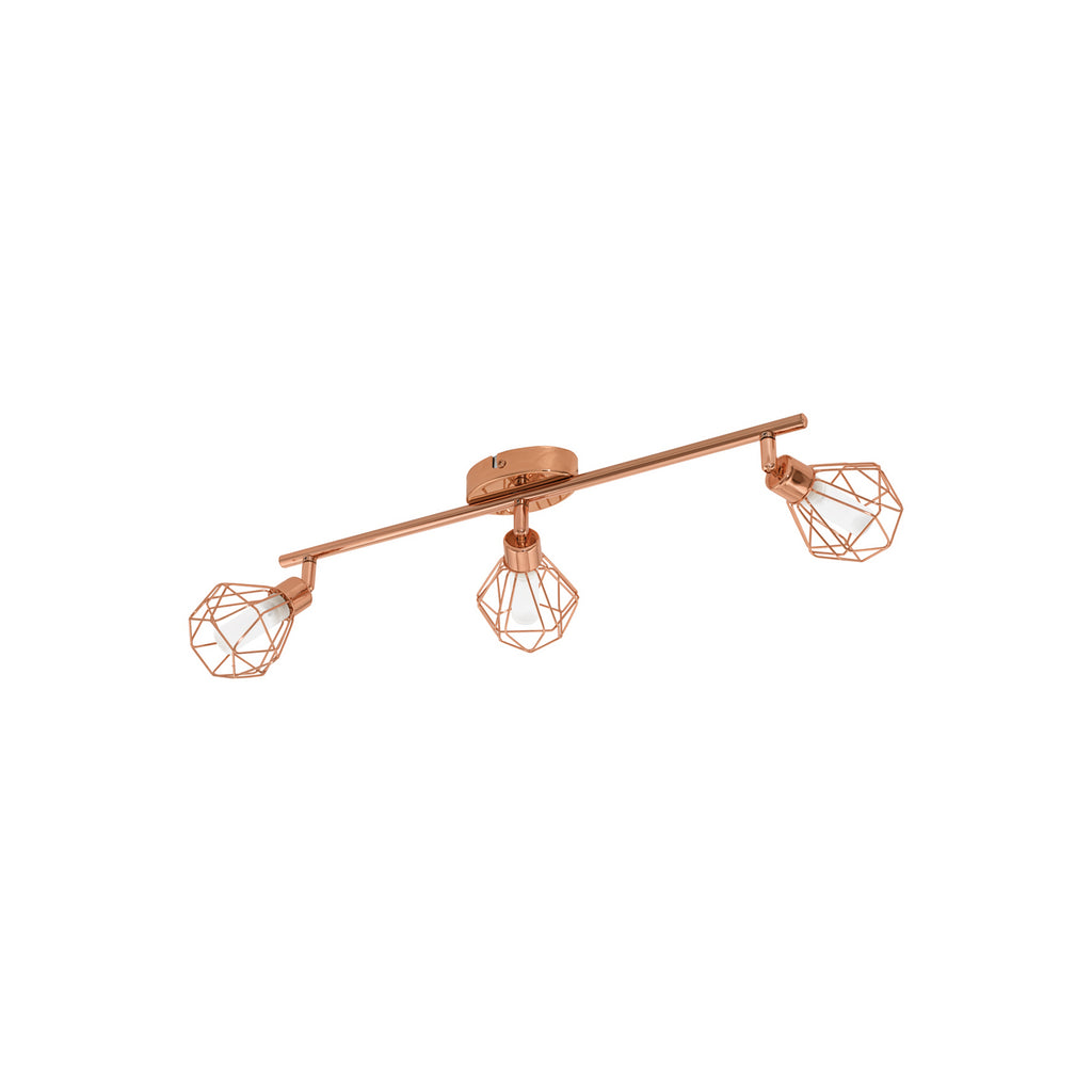 LED taklampe Zapata 3-lys kobber G9 svingbar montert i rom
