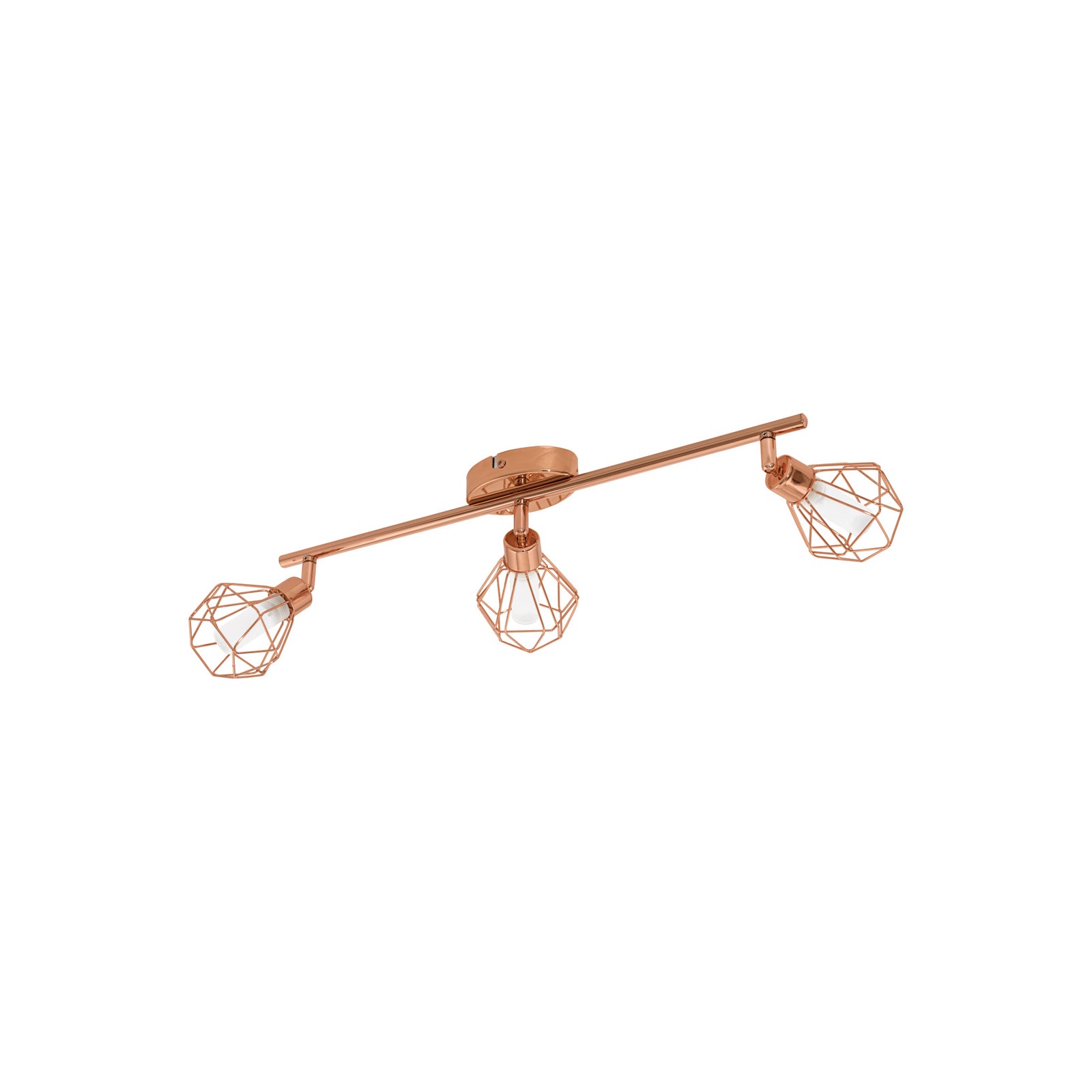 LED taklampe Zapata 3-lys kobber G9 svingbar montert i rom