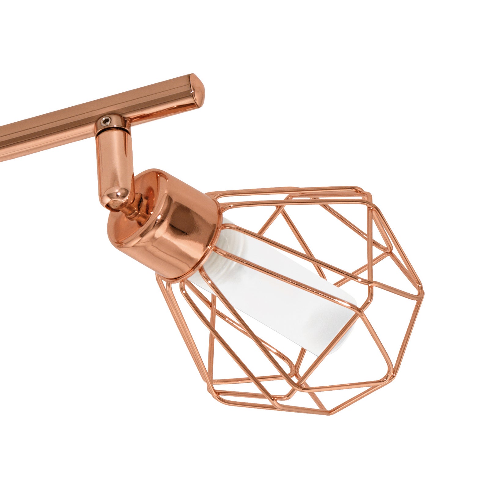LED taklampe Zapata 3-lys kobber G9 svingbar nærbilde av kobberfinish