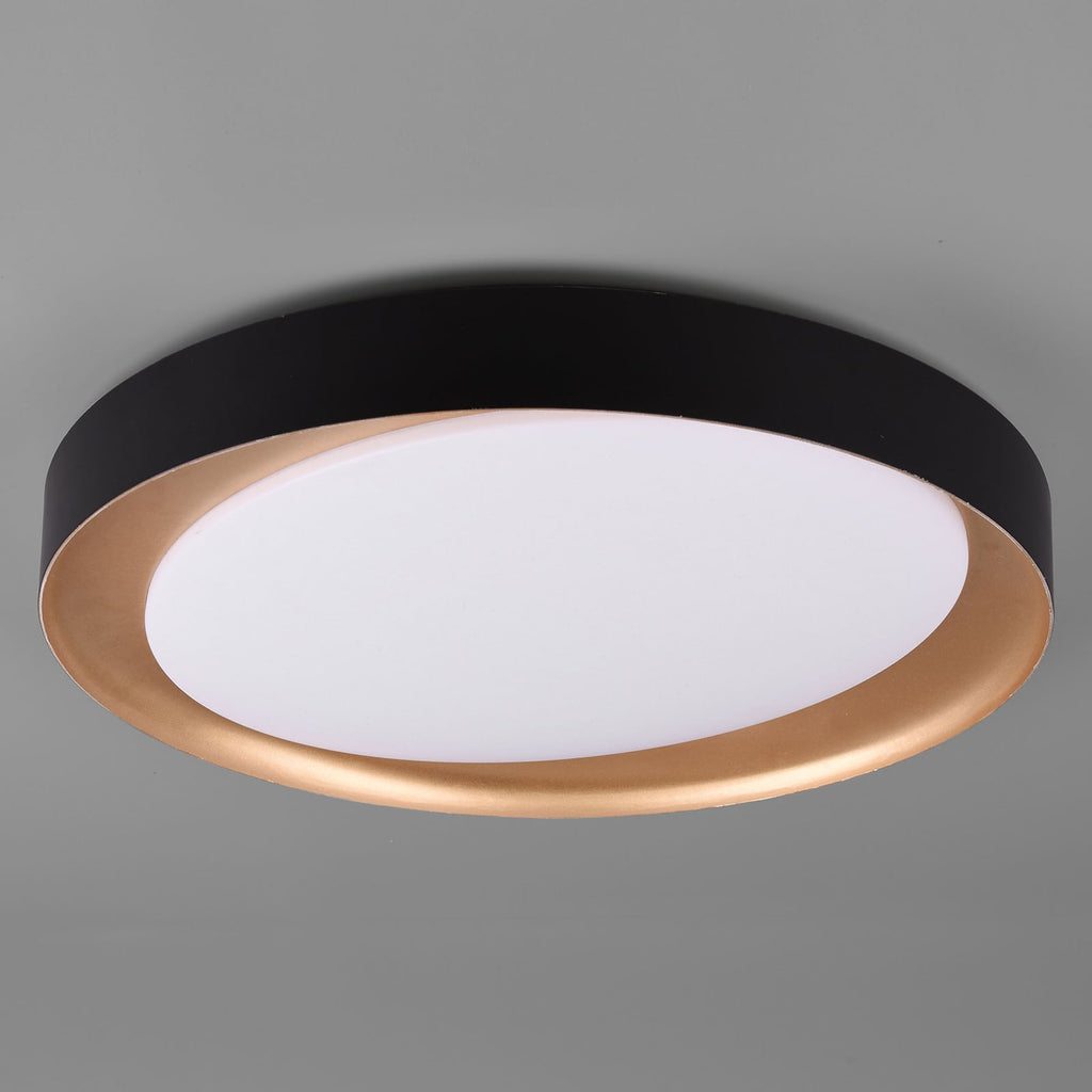 Detalj av LED taklampe Zeta dimbar svart/gull Ø48,5 cm