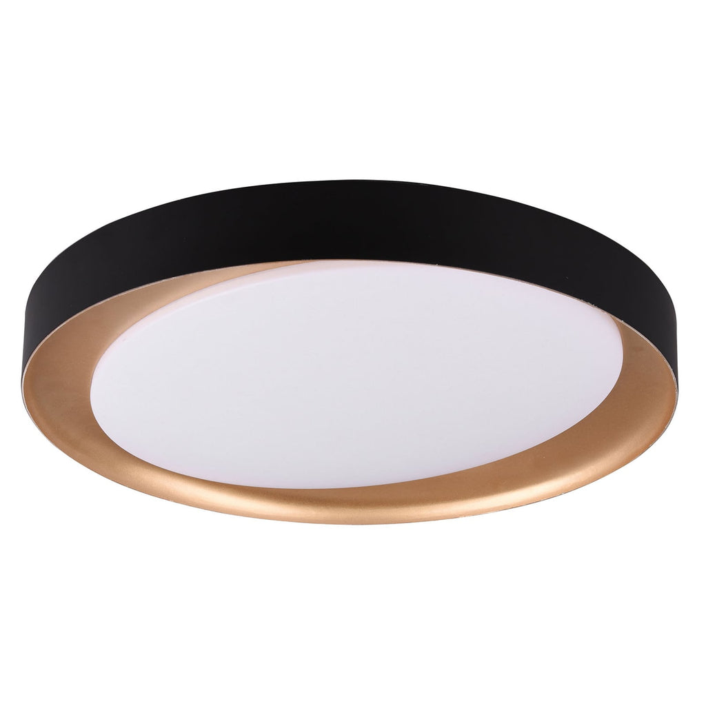 LED taklampe Zeta dimbar svart/gull Ø48,5 cm med fjernkontroll