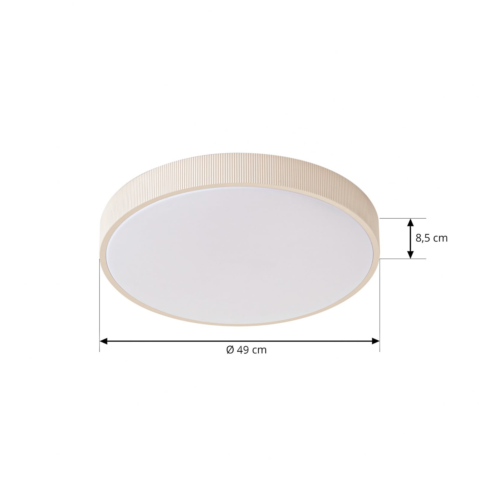 Detalj av LED taklampe Zylo beige dimbar CCT Ø49 cm 33W