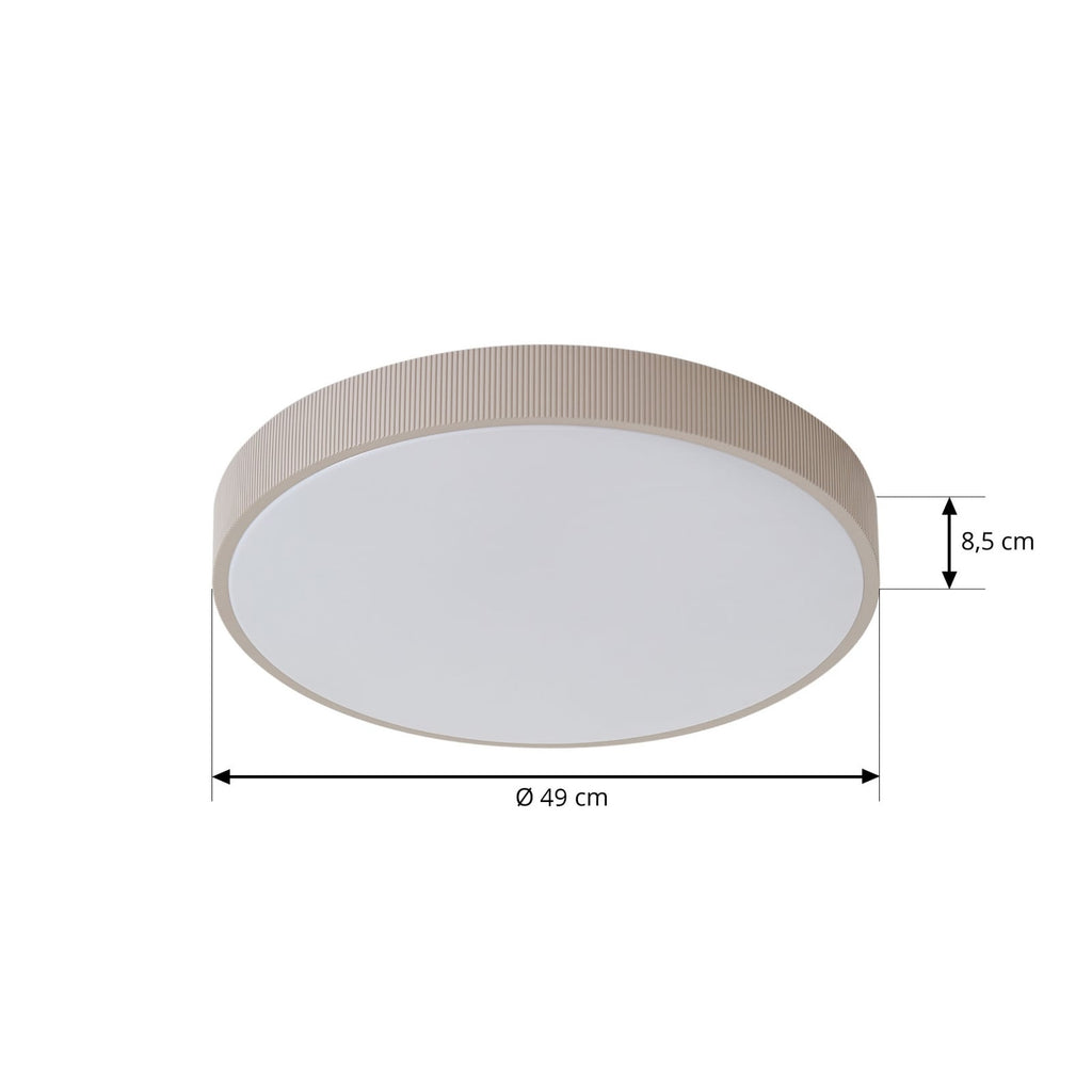 Nærbilde av LED taklampe Zylo lysegrå Ø49 cm