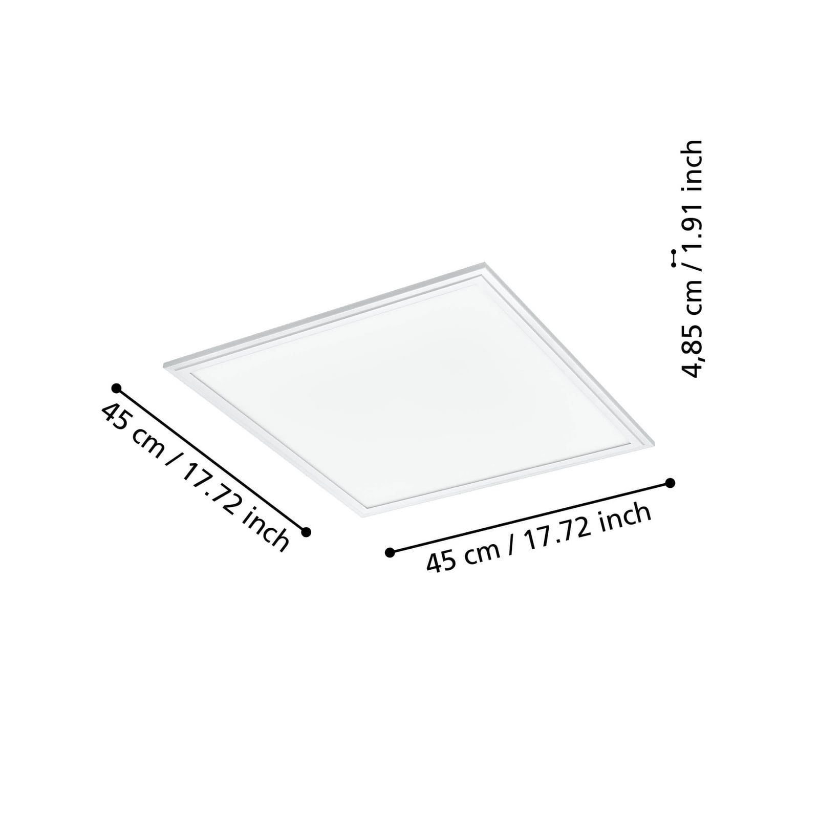 LED takpanel CCT dimbar hvit 45x45 cm 21,5W EGLO connect detalj
