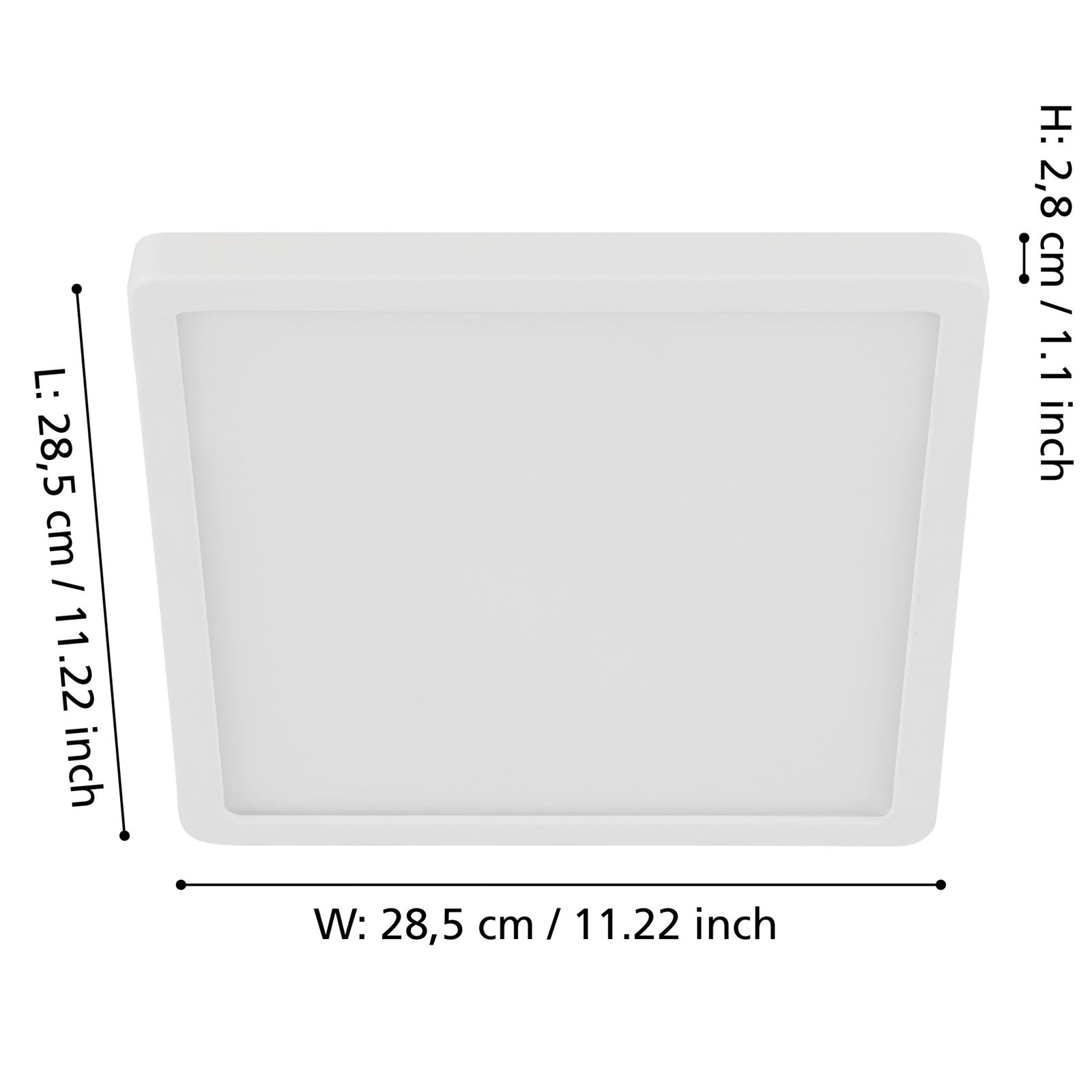 Detalj av LED takpanel Fueva 5 hvit