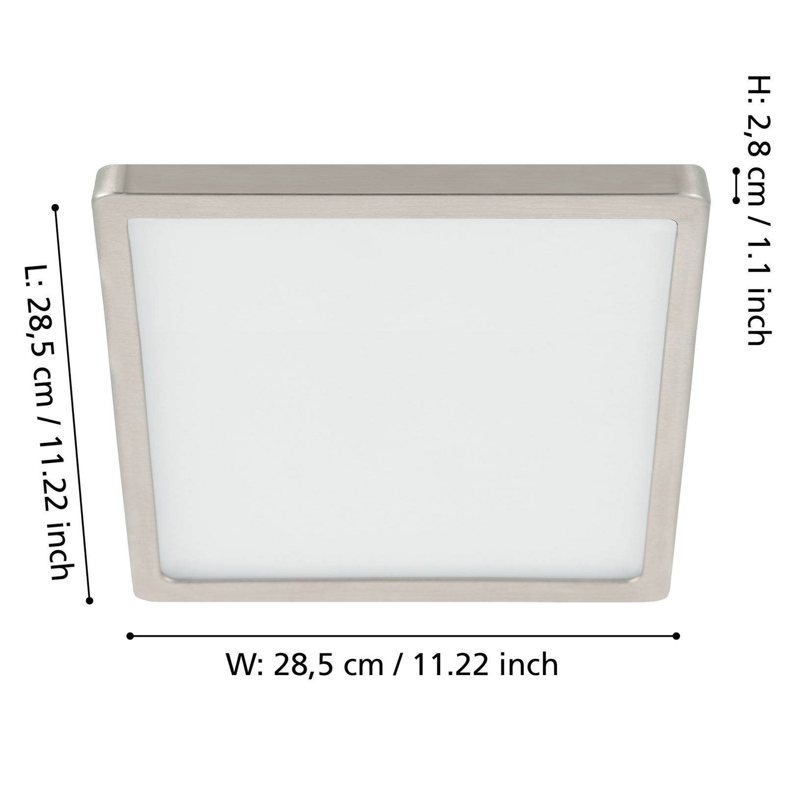 LED takpanel Fueva 5 matt nikkel detalj