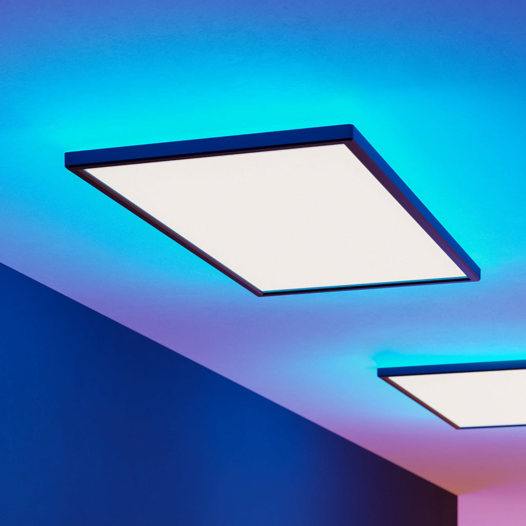 LED takpanel Rovito-Z svart 57x30 cm dimbar RGB IP44 - forfra