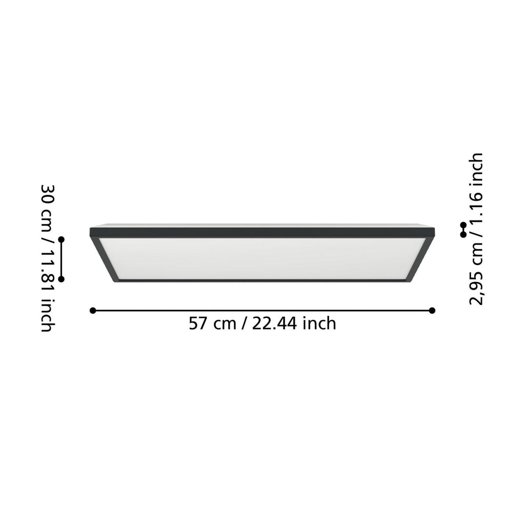 LED takpanel Rovito-Z svart 57x30 cm dimbar RGB IP44 - detalj av overflate