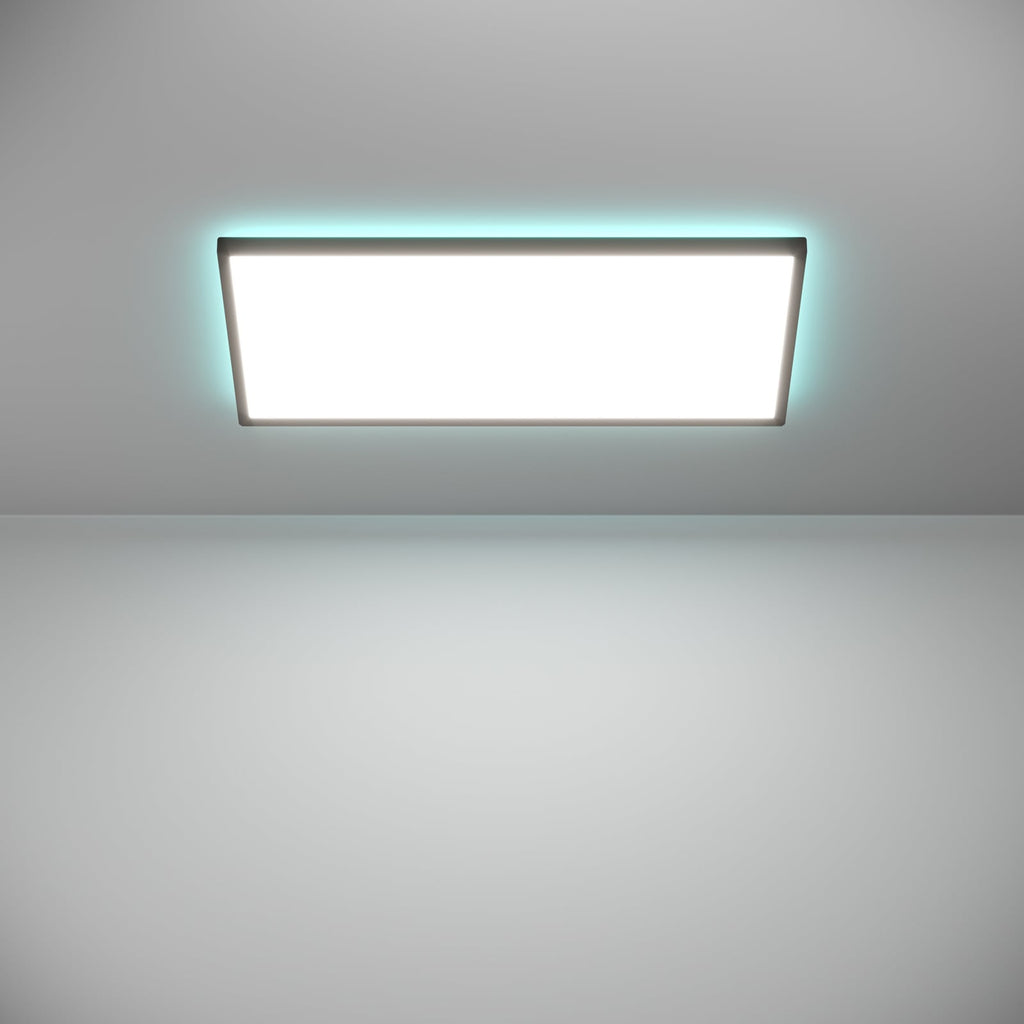 LED takpanel Rovito-Z svart 57x30 cm dimbar RGB IP44 - fjernkontroll