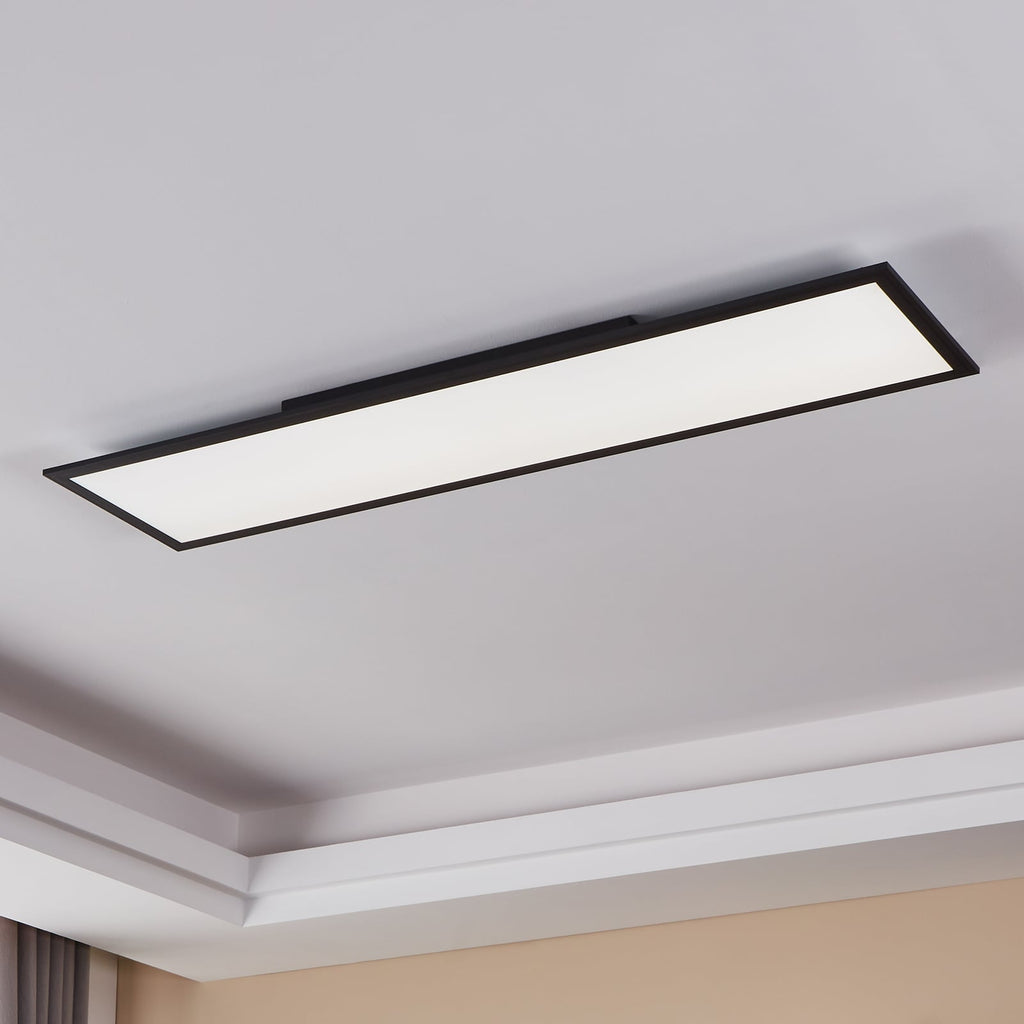 LED takpanel Salobrena-Z 120x30 cm svart dimbar CCT forfra
