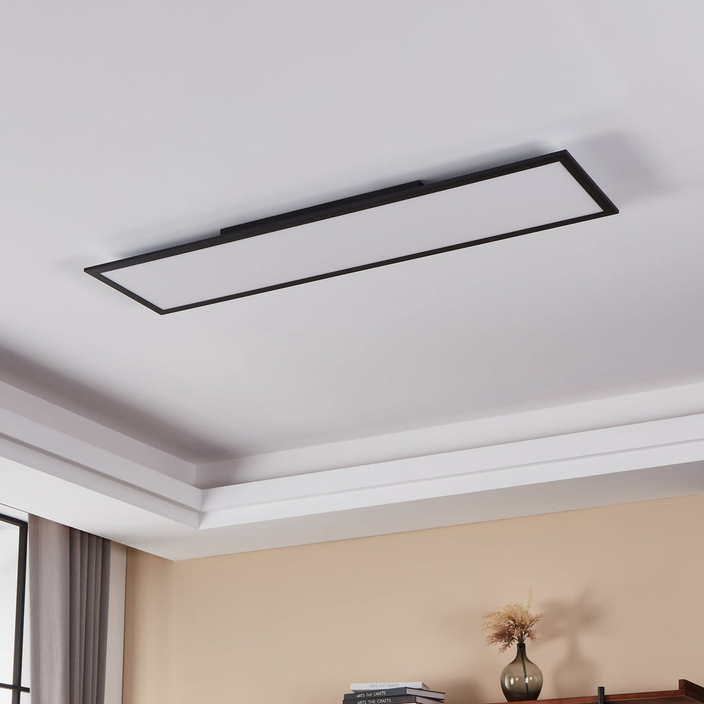 LED takpanel Salobrena-Z 120x30 cm svart dimbar CCT detalj