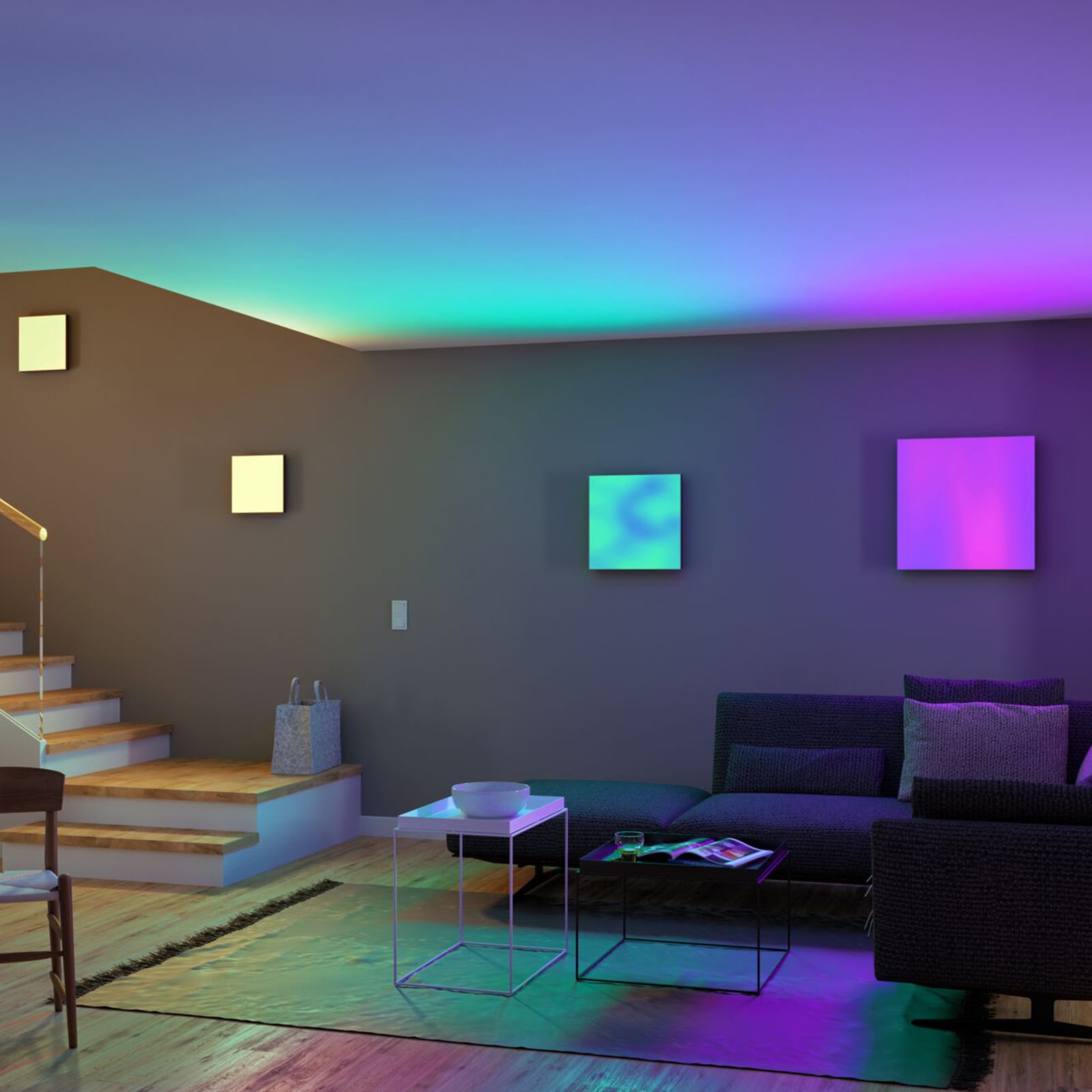 LED takpanel Velora Rainbow 60x60 cm RGBW fjernkontroll bakside