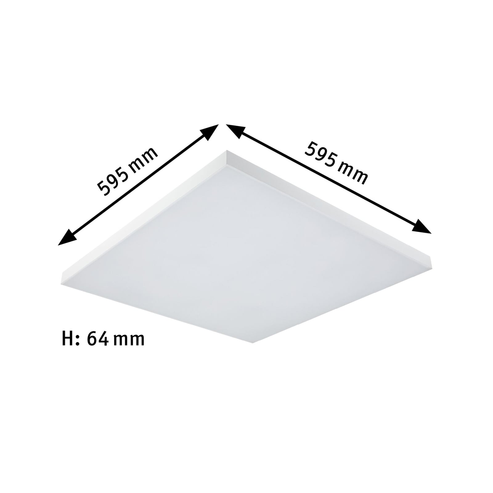 LED takpanel Velora Rainbow 60x60 cm RGBW fjernkontroll lysende i rom