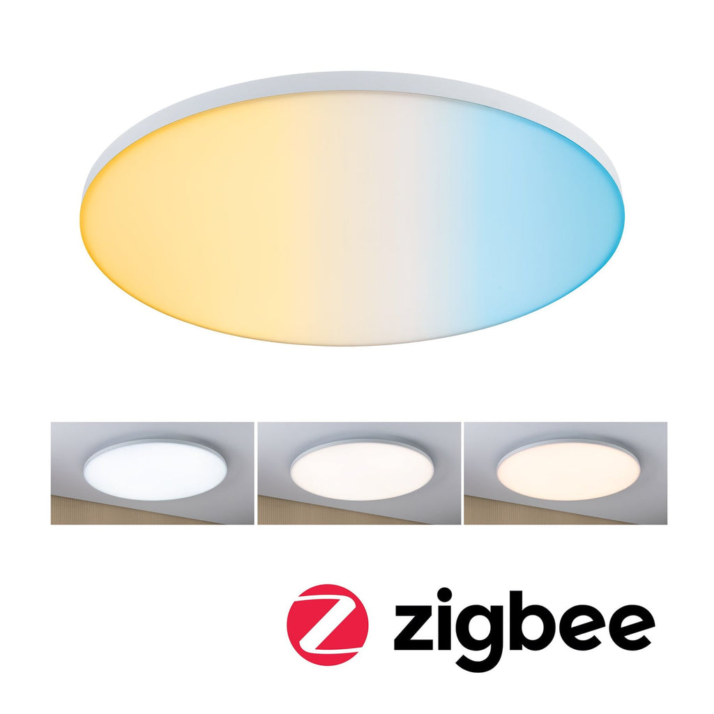 LED takpanel Velora rund dimbar CCT Zigbee Ø60 cm hvit foran